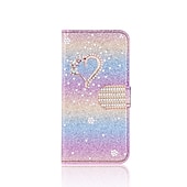 halpa Samsung-kotelot-puhelin Etui Käyttötarkoitus Samsung Galaxy S24 S23 S22 S21 S20 Plus Ultra A55 A35 A25 A15 5G A14 A34 A73 A32 A52 Huomautus 20 10 S25 Ultra Lompakkokorttikotelo Tuella Bling Paljetti Sydän Kimmeltäv