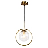 cheap Island Lights-25 cm Single Design Pendant Light LED Globe Circle Metal Electroplated Island Lights Nordic Style Shops / Cafes Dining Room Bedroom Living Room Lights Gift for Family Friends 1100-240V