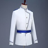 abordables Tenues-Manteau Pantalon Rétro Vintage Médiéval Manteau Pantalon Tenues Prince Aristocrate Couleur Unie Combinaison / Tailleur-Pantalon Déguisement Homme Soirée Jubilé de platine de la reine 2022 Elizabeth