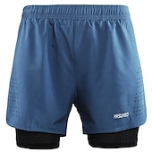 cheap Mens Active Shorts-Arsuxeo Men&#039;s Running Shorts Gym Shorts Yoga Shorts Drawstring 2 in 1 Split Zipper Pocket Base Layer Outdoor Athletic Summer Spandex Quick Dry Lightweight Reflective Strips Yoga Gym Workout Marathon