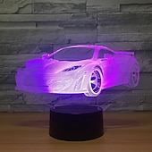 economico Luci notturne 3D-auto da corsa 3d led illusione lampada luce notturna 7 colori dimmerabile usb powered touch control per bambini auto creative regali per ragazzi