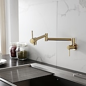preiswerte Faltbar-Küchenarmatur, an der Wand montierter Topffüller, zwei Griffe, ein Loch, verchromt / ölgeriebene Bronze / Nickel, gebürsteter, faltbarer Topffüller, an der Wand montierte, moderne Küchenarmaturen,