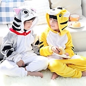 economico Costumi Tutina-Per bambini Animali Costume intero Vestiti Carnevale Gatto Tigre Pigiama a pagliaccetto Pigiama Kigurumi Costume divertente Per Ragazzi e ragazze Carnevale cartone animato