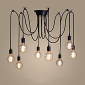 abordables Éclairages grappe-8 lumières 120CM Style de bougie Lustre Métal Finitions Peintes 110-120V 220-240V
