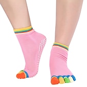 economico Calze da Yoga-1 Paio Calze yoga Calzini antiscivolo da yoga Cinque calzini della punta Per donna Antiscivolo Traspirante Protettivo Viola scuro Azzurro Rosa + giallo Autunno Inverno per Yoga Pilates Danza Bikram