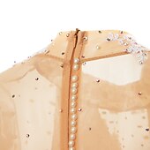 levne Šaty na krasobruslení-Šaty na bruslení Dámské Dívčí Buz Pateni Šaty Úbory Černá Bílá Žlutá Spandex Vysoká pružnost Soutěž Bruslařské oblečení Ručně vyrobeno Embosovaný Módní Dlouhý rukáv Bruslení Zimní sporty Krasobruslení