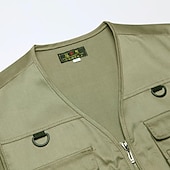 billiga Gilets-herr vandringsväst / gilet fiskeväst utomhus lätt, andas, slitstyrka, flera fickor, resor, last, safari, väst, topp, enkel, skjutreglage, camping, jakt, fiske, svart, röd, grön, khaki