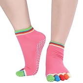 economico Calze da Yoga-1 Paio Calze yoga Calzini antiscivolo da yoga Cinque calzini della punta Per donna Antiscivolo Traspirante Protettivo Viola scuro Azzurro Rosa + giallo Autunno Inverno per Yoga Pilates Danza Bikram