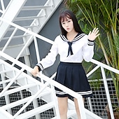levne Anime kostýmy-Kostýmová hra Školky Anime Cosplay obleky Školní uniformy Sukně Vrchní deska Mašle Pro Dámské