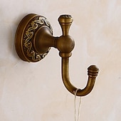 cheap Robe Hooks-Robe Hook Carved Antique Brass for Bathroom Wall Mounted Electroplated Hook 1PC