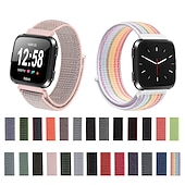 זול להקות שעונים של Fitbit-צפו בנד ל פיטביט Versa 2 / Versa Lite / Versa SE / Versa בד ניילון תַחֲלִיף רצועה רך נושם לולאת ספורט צמיד