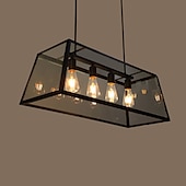 voordelige Eilandlichten-4-lichts 78 cm kroonluchter metaal glas eiland / industrieel geschilderde afwerkingen retro vintage / landelijk 110-120v / 220-240v