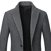 economico Trench da uomo-Per uomo Cappotto invernale Cappotto di lana Cappotto Attività commerciale Informale Inverno Lana Capispalla Abbigliamento Essenziale Tinta unita Bavero classico