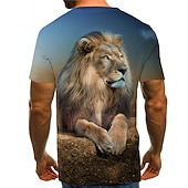  Voor heren Grafisch dier Leeuw 3D Overhemd T-shirt T-shirts Korte mouw T-shirt 3D-afdrukken Ronde hals Overhemd Vintage Rots Dagelijks Feestdagen Zwart Geel Bruin Zomer Kleding S M L XL 2XL 3XL 4XL