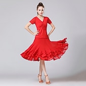 Χαμηλού Κόστους Ρούχα Προπόνησης-Λάτιν Χοροί Φούστες Πλισέ Με διαδοχικές σούρες Κυματοειδές Γυναικεία Επίδοση Εκπαίδευση Φυσικό Δίχτυ Mohair