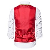 preiswerte Men&#039;s Vest-Herren Weste Weihnachten Hochzeitsfeier Neujahr Mittelalterliche Renaissance Sommer Frühling Vintage-Stil Stickerei Polyester Cosplay Farbblock V Ausschnitt Dünn Schwarz Weiß Rote Weste