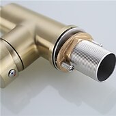 cheap Rotatable-Kitchen Sink Mixer Faucet Brushed Gold Deck Mounted , 360 Swivel Single Handle Vessel Kitchen Brass Taps with Cold and Hot Water Hose