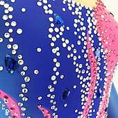 ieftine Rochii de patinaj artistic-Rochie de Patinaj Artistic Pentru femei Fete Πατινάζ στο πάγο Rochii Ținute Yan roz Violet Alb / Alb Deschide Înapoi Spandex Înaltă Elasticitate Antrenament Ținută Patinaj Confecționat Manual Mat