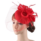 levne Fascinátory a klobouky-fascinators kentucky derby klobouk vlasový doplněk pštrosí kožešina prádlo / směs bavlny kbelík klobouk párty / večer belmont stakes melbourne cup s peřím květinová pokrývka hlavy pokrývka hlavy