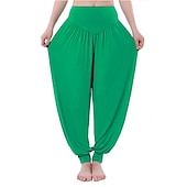 voordelige wijde pijpen en hoge taille-dames harembroek ademend sneldrogend vochtafvoerend zumba buikdans yoga bloeiers bodems licht paars wit zwart modal spandex plus size sport activewear hoge elasticiteit losse pasvorm