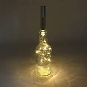 cheap Battery String Lights-Elegant Wedding Reception Party LED Wine Bottle Cork String Light 4pcs 1pc 2m 20LED Electroplating Starry Wire String Lights for Bottle DIY Table Decoration Christmas Wedding Party