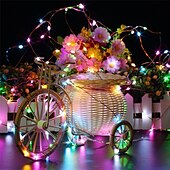 abordables Alimentación por batería-Guirnalda de luces LED de 2m, 20led, alambre de cobre, luces para decoración de boda, árbol de Navidad, fiesta de boda, botón de regalo, batería