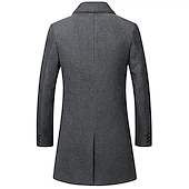 economico Trench da uomo-Per uomo Cappotto invernale Cappotto di lana Cappotto Attività commerciale Informale Inverno Lana Capispalla Abbigliamento Essenziale Tinta unita Bavero classico