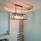 voordelige Eilandlichten-4-lichts 78 cm kroonluchter metaal glas eiland / industrieel geschilderde afwerkingen retro vintage / landelijk 110-120v / 220-240v