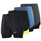 abordables Shorts, collants et pantalons pour hommes-short de running pour homme running 2 en 1 short moulant short de sport bas d&#039;été fluorescent séchage rapide léger 2 en 1 doublure split jaune clair noir gris / extensible / athlétique / grande taille