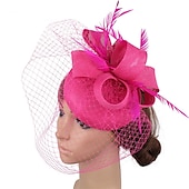 levne Fascinátory a klobouky-fascinators kentucky derby klobouk vlasový doplněk pštrosí kožešina prádlo / směs bavlny kbelík klobouk párty / večer belmont stakes melbourne cup s peřím květinová pokrývka hlavy pokrývka hlavy