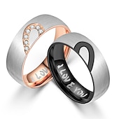 preiswerte Herrenschmuck &amp; Halsketten &amp; Ringe-Herren Damen 2St Manschettenknöpfe Eheringe Bandring Verlobungsring Hochzeit Party zweifarbig damas Einfach Silber