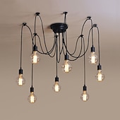 abordables Éclairages grappe-8 lumières 120CM Style de bougie Lustre Métal Finitions Peintes 110-120V 220-240V