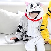 economico Costumi Tutina-Per bambini Animali Costume intero Vestiti Carnevale Gatto Tigre Pigiama a pagliaccetto Pigiama Kigurumi Costume divertente Per Ragazzi e ragazze Carnevale cartone animato