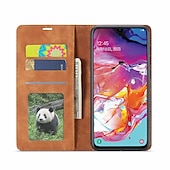 abordables Coques Samsung-téléphone Coque Pour Samsung Galaxy S24 A6 (2018) A8 2018 A10 A30 A50 M10 A20 A40 A90 Coque Intégrale Étui en cuir Etui folio Clapet Portefeuille Porte Carte Couleur Pleine TPU faux cuir