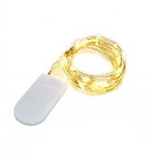 abordables Alimentación por batería-Guirnalda de luces LED de 2m, 20led, alambre de cobre, luces para decoración de boda, árbol de Navidad, fiesta de boda, botón de regalo, batería