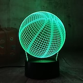 お買い得  3Dナイトライト-スポーツファンの男の子の女の子のためのスマートタッチ誕生日バレンタインデーギフトを変更する7色の3Dバスケットボールナイトライト目の錯覚ランプ