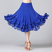 Χαμηλού Κόστους Ρούχα Προπόνησης-Λάτιν Χοροί Φούστες Πλισέ Με διαδοχικές σούρες Κυματοειδές Γυναικεία Επίδοση Εκπαίδευση Φυσικό Δίχτυ Mohair