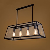 voordelige Eilandlichten-4-lichts 78 cm kroonluchter metaal glas eiland / industrieel geschilderde afwerkingen retro vintage / landelijk 110-120v / 220-240v