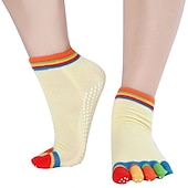 economico Calze da Yoga-1 Paio Calze yoga Calzini antiscivolo da yoga Cinque calzini della punta Per donna Antiscivolo Traspirante Protettivo Viola scuro Azzurro Rosa + giallo Autunno Inverno per Yoga Pilates Danza Bikram
