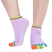economico Calze da Yoga-1 Paio Calze yoga Calzini antiscivolo da yoga Cinque calzini della punta Per donna Antiscivolo Traspirante Protettivo Viola scuro Azzurro Rosa + giallo Autunno Inverno per Yoga Pilates Danza Bikram