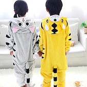 economico Costumi Tutina-Per bambini Animali Costume intero Vestiti Carnevale Gatto Tigre Pigiama a pagliaccetto Pigiama Kigurumi Costume divertente Per Ragazzi e ragazze Carnevale cartone animato