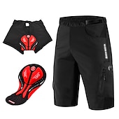 voordelige Heren Shorts, Panty&#039;s &amp; Broeken-WOSAWE Voor heren MTB shorts Wielrenshorts Fietsen Gewatteerde shorts MTB shorts Ruim Passend Bergracen Wegwielrennen Sport 3D-pad Fietsen Ademend Anatomisch ontwerp Zwart Groen Siliconen Kleding
