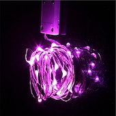 abordables Alimentación por batería-Guirnalda de luces LED de 2m, 20led, alambre de cobre, luces para decoración de boda, árbol de Navidad, fiesta de boda, botón de regalo, batería