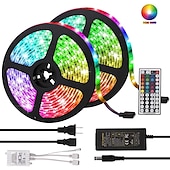 baratos Controlo Remoto-10m 32.8ft led strip light conjuntos de luz regulável rgb mudança de cor 600 leds 5050 smd controle remoto ip44 para decoração de festa em casa diy
