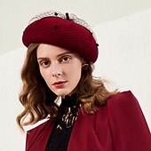 お買い得  パーティーハット-ネット 魅力的な人 / 帽子 ととも​​に ピュアカラー 1個 カジュアル かぶと