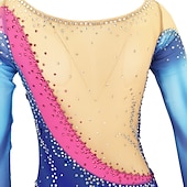 ieftine Rochii de patinaj artistic-Rochie de Patinaj Artistic Pentru femei Fete Πατινάζ στο πάγο Rochii Ținute Yan roz Violet Alb / Alb Deschide Înapoi Spandex Înaltă Elasticitate Antrenament Ținută Patinaj Confecționat Manual Mat