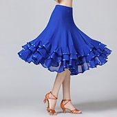 Χαμηλού Κόστους Ρούχα Προπόνησης-Λάτιν Χοροί Φούστες Πλισέ Με διαδοχικές σούρες Κυματοειδές Γυναικεία Επίδοση Εκπαίδευση Φυσικό Δίχτυ Mohair