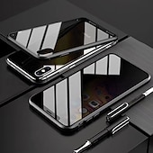 お買い得  iPhone用ケース-電話 ケース 用途 iPhone 16 iPhone 15 プロマックスプラス iPhone 14 13 12 11 Pro Max Mini X XR XS Max 8 7 Plus 磁気吸着ケース 全身保護 両面 アンチピープ 強化ガラス メタル