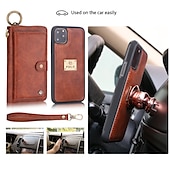 abordables Carcasas iPhone-teléfono Funda Para iPhone 16 iPhone 15 Pro Max Plus iPhone 14 13 12 11 Pro Max Mini X XR XS Max 8 7 Plus Tarjetas billetera Desmontable Magnética Protector de cuerpo completo Retro piel genuina