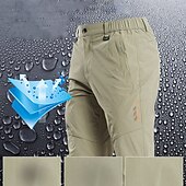 cheap Trousers &amp; Shorts-Men&#039;s Hiking Pants Trousers Summer Outdoor Regular Fit Waterproof Breathable Quick Dry Stretchy Pants / Trousers Bottoms Elastic Waist Dark Grey Black Elastane Camping / Hiking Hunting Fishing M L XL